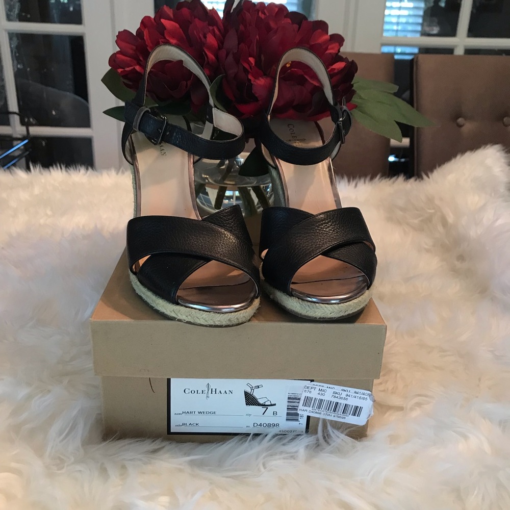 EUC-Cole Haan Hart Wedge Sandal